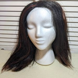 Two Tone Asymmetrical Synthetic Brown and Black Wig 14"-17"